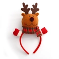Serre-tête renne de Noël en peluche avec écharpe rouge et gants pour les fêtes - Style Renne (B-C176)