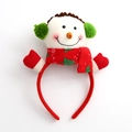 Cerchietto di Natale con pupazzo di neve in peluche, paraorecchie verdi e sciarpa rossa - Stile Pupazzo di Neve (B-C175)