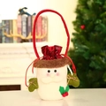 Kerstcadeautas van vilt met de kerstman en een rode trekkoordsluiting - Sneeuwpop Kleine Handschoenen Handtas