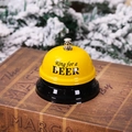 Campanello di servizio in metallo giallo con scritta Ring for a BEER e base nera - O-fj04 Campana Gialla