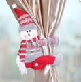 Weihnachts-Schneemann Vorhanghalter mit rotem Karoschal und grauer Strickmütze Dekoration - Schneemann-Stil (J-JY30)