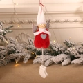 Hanging red plush Christmas angel doll with white knit hat and silver wings - Red Clothes Angel Pendant