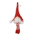 Gnomo di Natale a LED con cappello rosso a cuori e lunghe gambe a righe colorate - Rosso (E-DD17)
