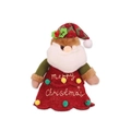 Weihnachts-Plüschfigur Nikolaus im roten Baumkleid mit bunten Bommeln und Reißverschluss - Weihnachtsmann-Stil Baumform Apfelbeutel (C-G167)