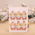 6-pack of wooden Christmas clips featuring vintage colorful cartoon bus designs - Red Truck