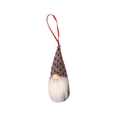 Gnomo di Natale in maglia con cappello grigio a pois e barba bianca decorativa - Stile H Grigio a Pois Rossi (D-GJ08)