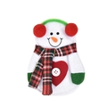 Christmas snowman fabric cutlery holder with red heart and earmuffs decoration - Snowman with Headphones Style (J-CZ39)