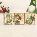 Saint Patrick's Day wooden leprechaun pendants set in a rustic storage box - Irish Leprechaun Ornament Style D (P-M02)