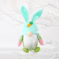 Gnomo di Pasqua di peluche con orecchie da coniglio verde menta e decoro di carota - Verde