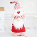 Gnomo di peluche per San Valentino rosso e bianco con cappello a cuori e busta regalo - Grande
