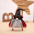 Gnomo di Halloween con cappello a ragnatela arcobaleno e mantello nero e rosso - Stile barba grigia (W-WS47)