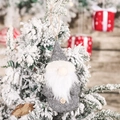 Gnomo natalizio con cappello di feltro grigio e barba bianca per decorazioni dell'albero - Stile D Gnomo Grigio