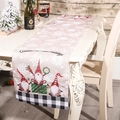 Christmas gnome table runner with white snowflakes and black buffalo plaid decoration - Black and White Plaid Style (J-JY36)