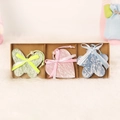 Set pasquale in legno con farfalla verde, cuore rosa e ciondoli floreali a stella - Ciondolo Stile Farfalla
