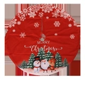120cm rode kerstboomrok met feestelijke print van sneeuwman, kerstman en elanden - 3-Figuren Stijl (A-SQ34) / 120cm