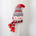 Christmas snowman curtain buckle with red plaid hat and striped scarf home decor - Vintage Snowman (J-JY67)