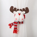 Christmas white reindeer curtain buckle tieback with red striped scarf plush doll - Vintage Reindeer (J-JY66)