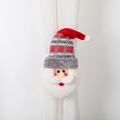 Christmas Santa doll curtain tieback buckle in red and grey knitted fabric style - Vintage Santa Claus (J-JY68)