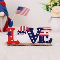 Décoration LOVE en bois pour la fête nationale américaine avec gnome et étoiles - Style A-Love