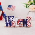Panneau Welcome patriotique en bois avec gnome et drapeau américain pour le 4 juillet - Style B-Welcome