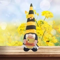 Gnomo ape di peluche con barattolo di miele, cappello a strisce e barba bianca decor - Stile Femminile Ornamento (W-QT22)