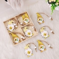 Set di decorazioni da appendere gnomi in legno per festa delle api con Bee Happy - Stile A (Gnomo Girasole)