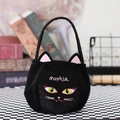 Sacca per dolci Halloween a gatto nero in peluche con ricamo personalizzato Sophia - Stile Gatto Nero (X-Y59)