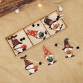 Set di ciondoli gnomi di Halloween in legno con cappelli a strisce e decori di zucca - Stile A