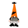 Gnomo di Halloween in peluche con cappello arancione e striscione BOO decorativo - Gnomo senza volto con cappello a punta arancione