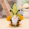 Bee gnome plush hanging ornament with yellow and black stripes and white beard - Style C (W-WS60)