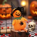 Bambola di pezza zucca di Halloween con pelliccia arancione e cappello a punta - Ciondolo per Bambola di Zucca (X-Y69)