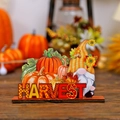 Wooden harvest gnome tabletop decor with orange pumpkins and maple leaf harvest theme - Gnome Wooden Ornament