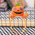 Halloween Kürbis Haarreif aus orangefarbenem Plüsch mit Stickerei für festliche Partys - Kürbis