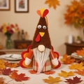 Decoración de gnomo pavo de peluche del festival de la cosecha con hojas de arce - Muñeco Pavo Macho Luminoso Estilo