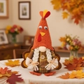 Gnomo de peluche del festival de cosecha con gorro de pavo y decorado de otoño - Muñeco Pavo Hembra Luminoso Estilo