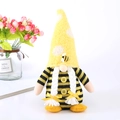 Nain en peluche fête des abeilles avec rayures jaunes et tresses blanches pour déco - Ornement de Poupée Femme (W-QT26)