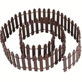 Clôture miniature flexible en bois marron 90cm pour paysage de jardin DIY - Café