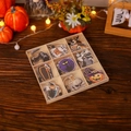 Set di 9 decorazioni in legno per Halloween con zucche e fantasmi in una scatola regalo - Stile C