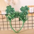 Funkelnder grüner St. Patricks Day Haarreif mit Pailletten-Kleeblättern am Gitter - Grüner Laser Haarreif