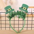 St. Patrick's Day Haarreif mit grünen Glitzer-Hüten und festlichem Tinsel-Dekor - Grüner Hut Haarreif