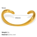 Minimalist 18k gold plated stainless steel open bangle with sleek irregular design - SZ182 Twisted Style / Gold (SZ182)