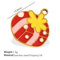 Cartoon strawberry charm for DIY jewelry in red and pink enamel with gold-plated edges - Strawberry Shape (PJ72)
