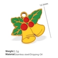 Christmas bell charm in red and green enamel on stainless steel for DIY jewelry - Christmas Bell Shape (PJ74)