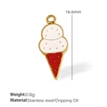 Roter und weißer Emaille-Eiscreme-Anhänger für DIY-Weihnachtsschmuck aus Edelstahl - Eiscreme Anhänger (PJ87)