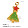Weihnachtsbaum-Anhänger aus grünem Edelstahl mit Emaille-Effekt für DIY-Schmuck - Stern Weihnachtsbaum (PJ88)