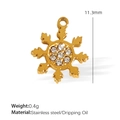 Goldener Schneeflocken-Anhänger mit Zirkonia für DIY-Schmuckherstellung 11,3mm - Gold Zirkonia Schneeflocke (PJ94)