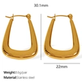 Goldene Trapez-Creolen aus poliertem Edelstahl, 30,1 mm hoch, im minimalistischen Stil - Gold