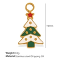 Weihnachtsbaum-Anhänger aus Emaille und Edelstahl in Grün, Rot und Weiß - Dreifarbiger Weihnachtsbaum (PJ117)