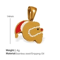 18k vergoldeter Edelstahl-Weihnachtsmann-Anhänger mit rot-weißer Emaillierung - Weihnachtsmann Buchstabe G Anhänger (PJ45GG)