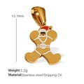 18k vergoldeter Lebkuchen-Weihnachtsmann-Anhänger mit bunter Emaille-Veredelung - Weihnachtsmann Buchstabe X Anhänger (PJ45GX)